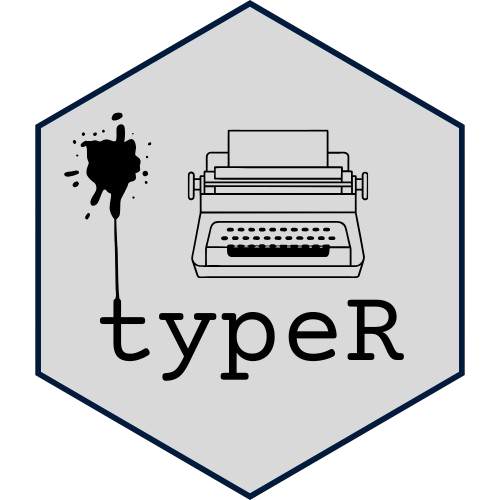 typeR hex sticker