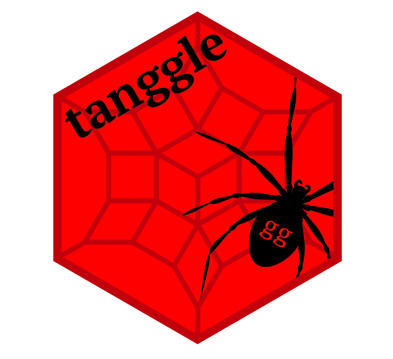 tanggle hex sticker