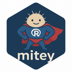 mitey hex sticker